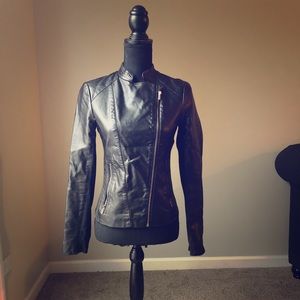 Black Express Faux leather Jacket